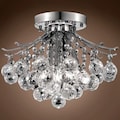 Joshua Marshal Contour 3 Light 12 Chrome Flush Mount With Clear Asfour Crystals" 700934-010